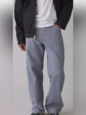 Wrangler Blue & White Pinstripe Cargo Pants- length 32